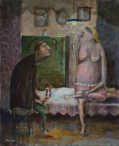Udvarač, 49x41 cm, ulje na kas.platnu, 700€