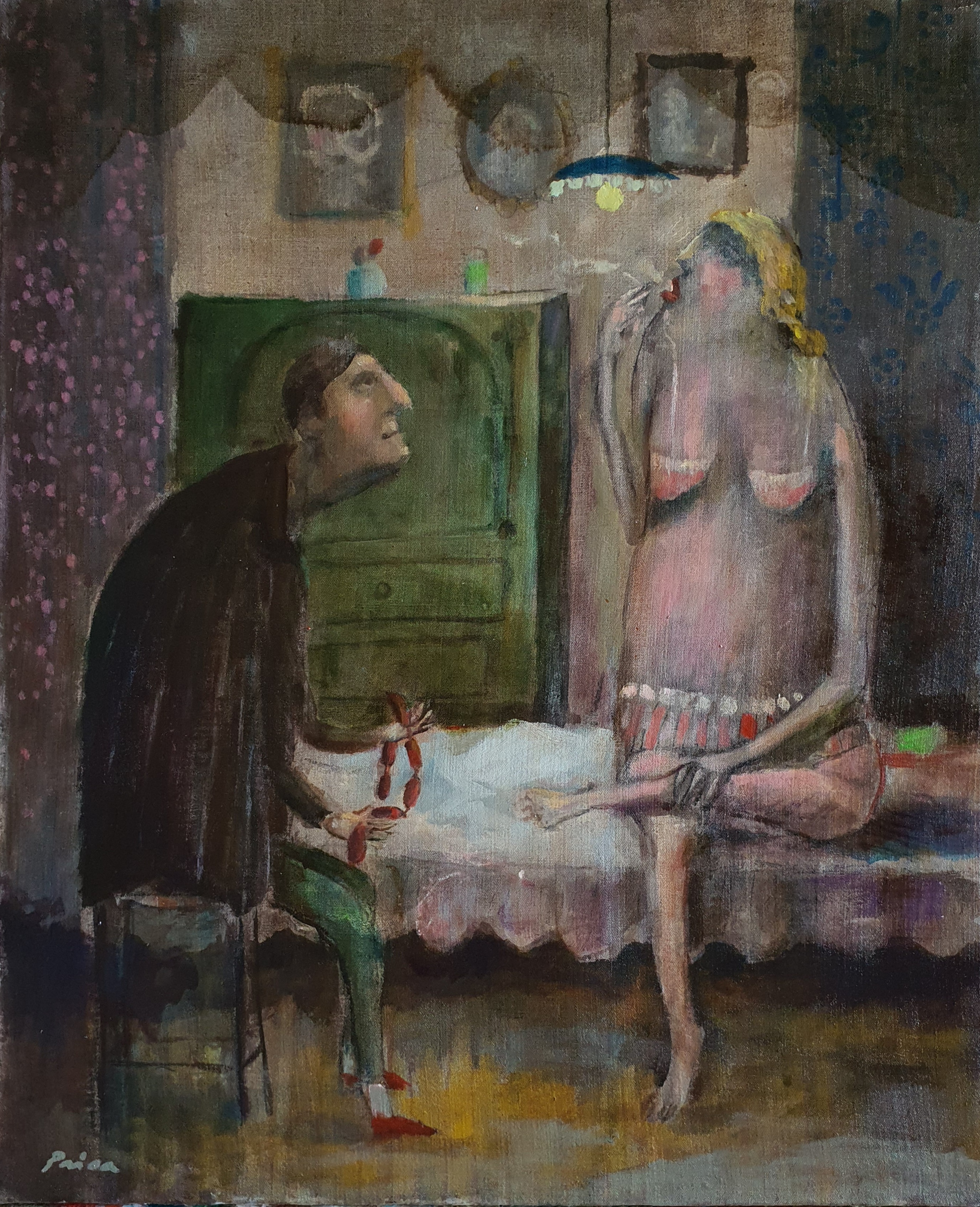 Udvarač, 49x41 cm, ulje na kas.platnu, 700€
